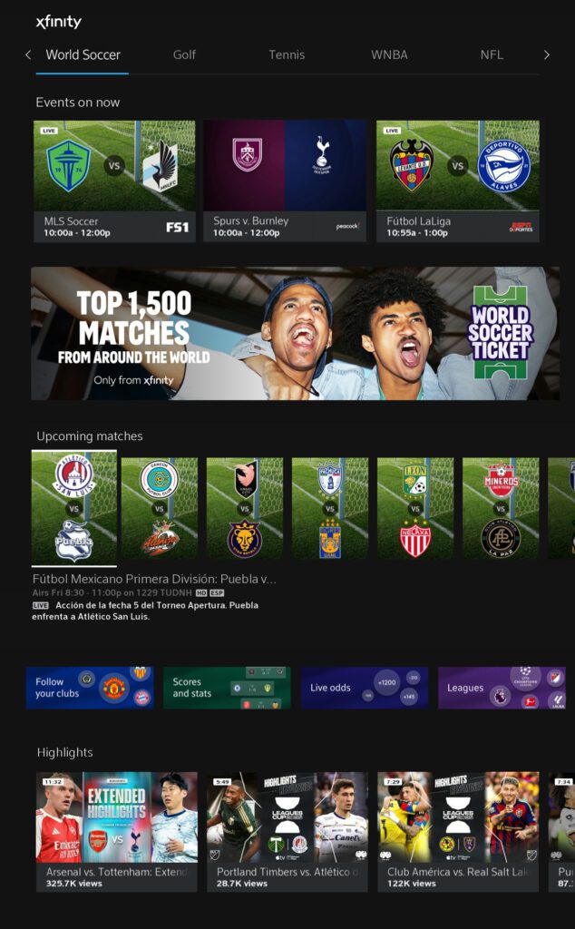 Xfinity World Soccer Ticket